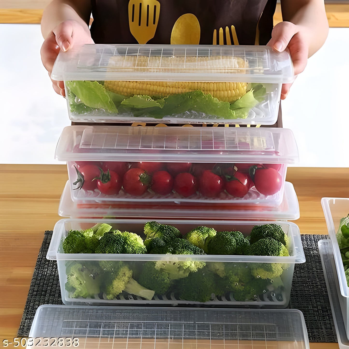 Fridge Storage Containers with Drain Plate