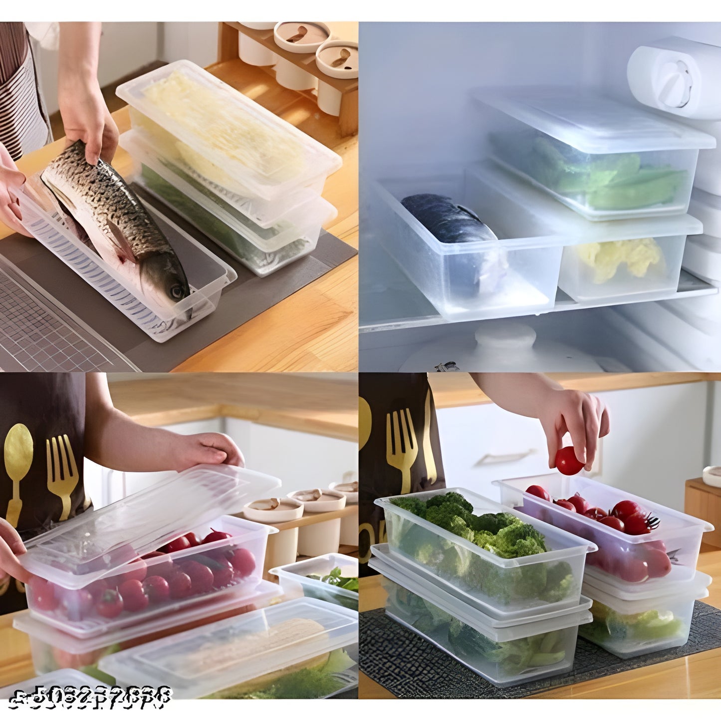 Fridge Storage Containers with Drain Plate