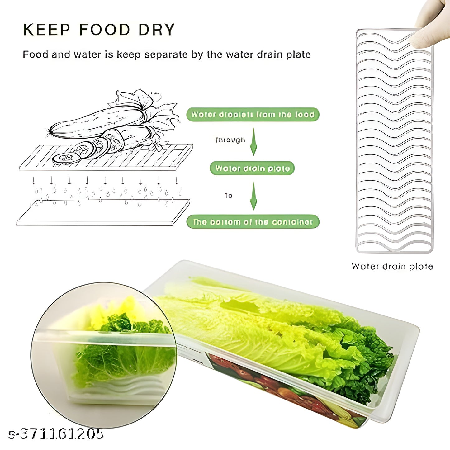 Fridge Storage Containers with Drain Plate