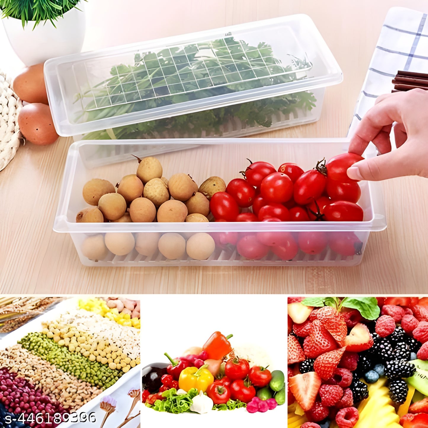 Fridge Storage Containers with Drain Plate