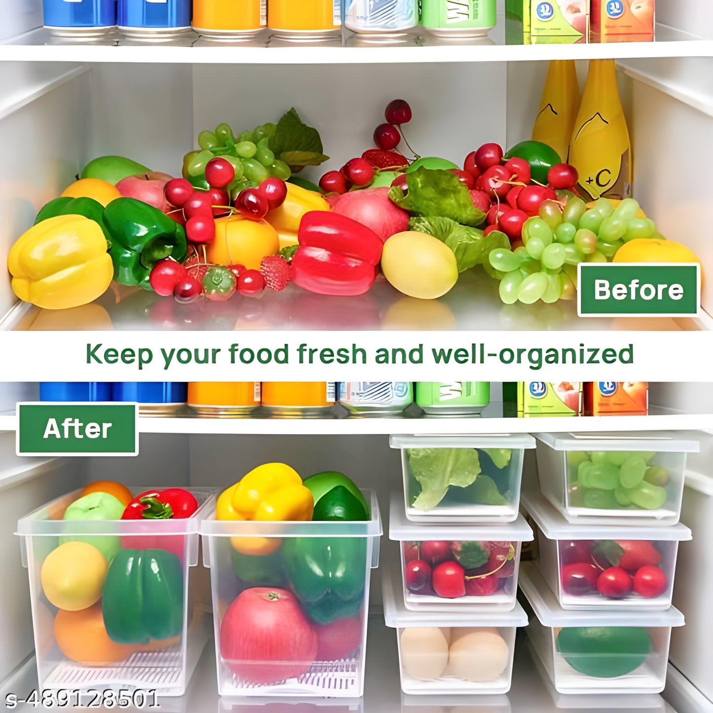 Fridge Storage Containers with Drain Plate